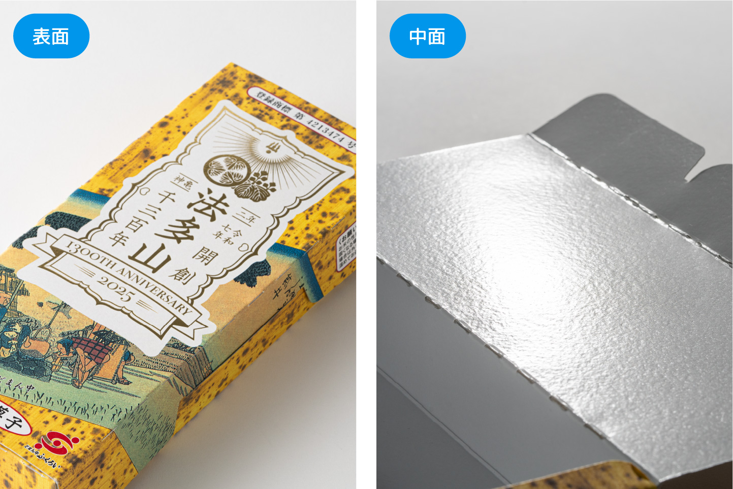 パッケージの表面と中面