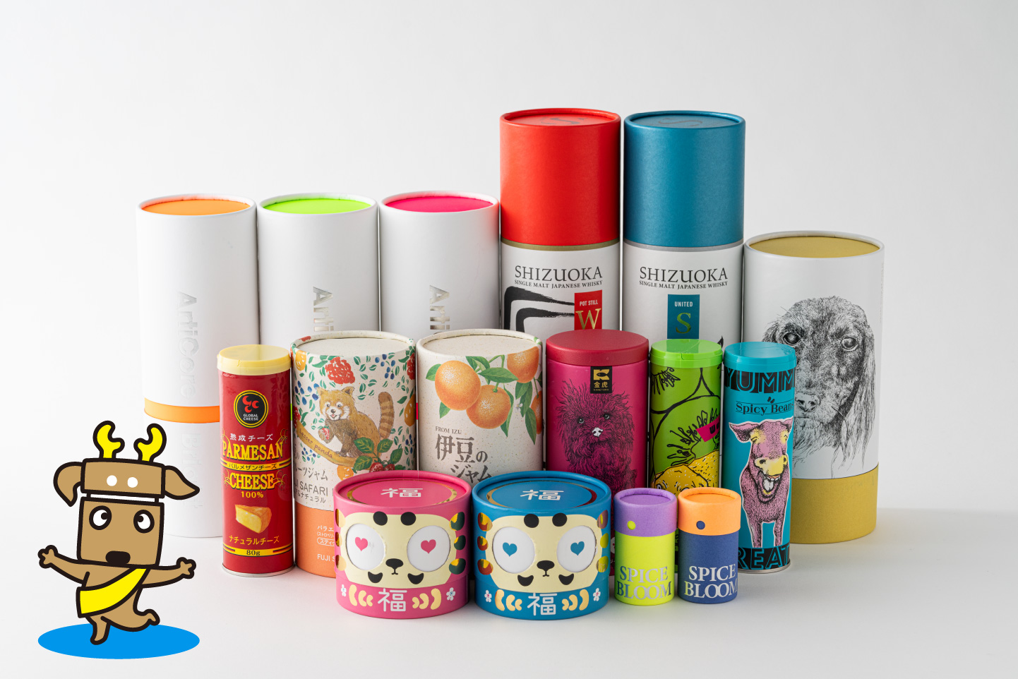 製造した紙管パッケージ